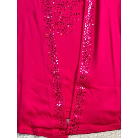 Quacker Factory Women’s 1X Pink Built-in Tank & Open Front Cardigan Set NWOT - Picture 7 of 8